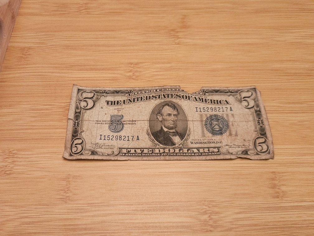 Series 1934A $5 Silver Certificate 