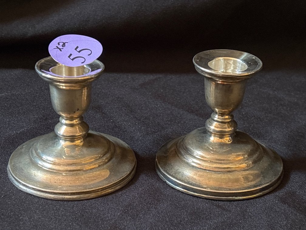 Sterling candle holders, 3” tall