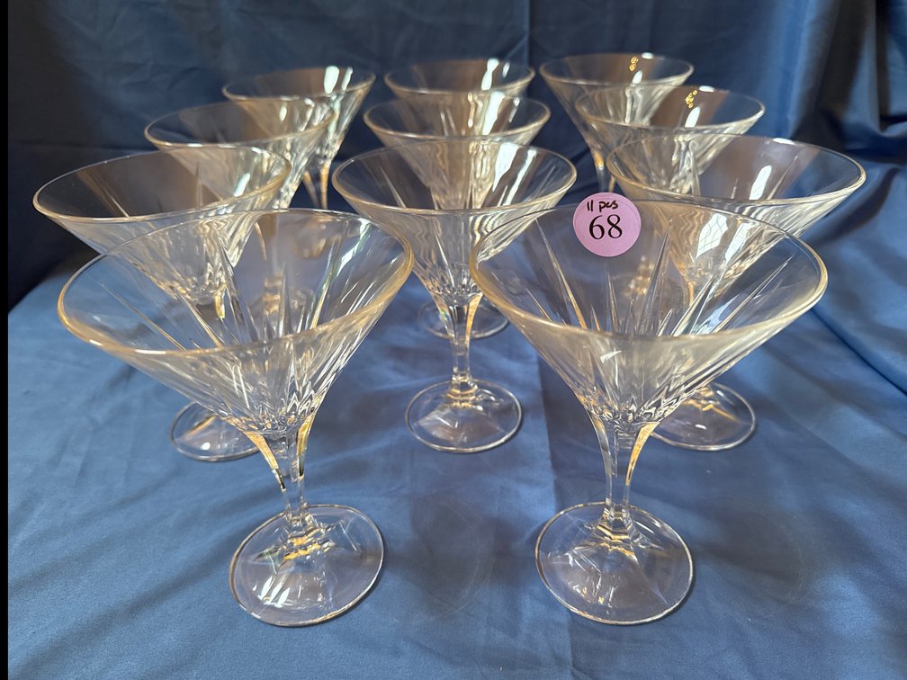 Lead Crystal Martini Glasses, 11