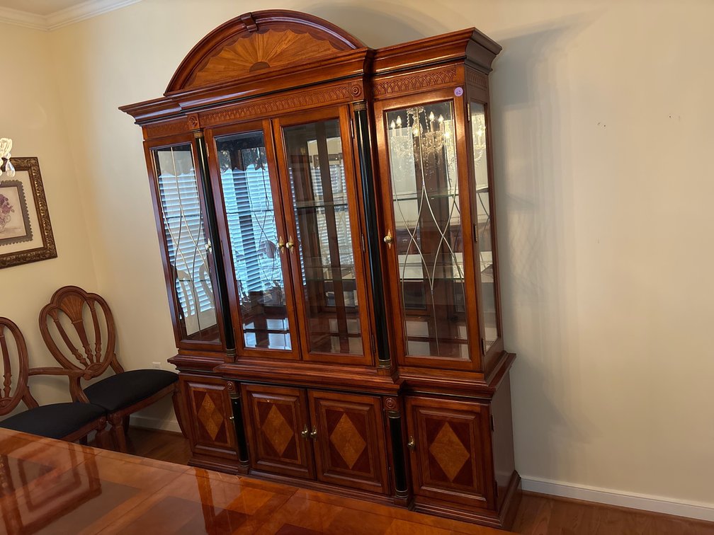 Universal Furniture neoclassic inlaid china cabinet