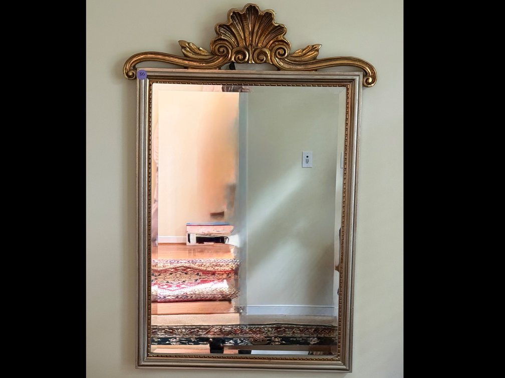 Decorative Beveled Mirror with shell design