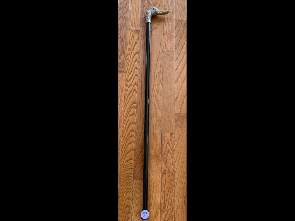 Walking Cane with Decorative Metal Handle