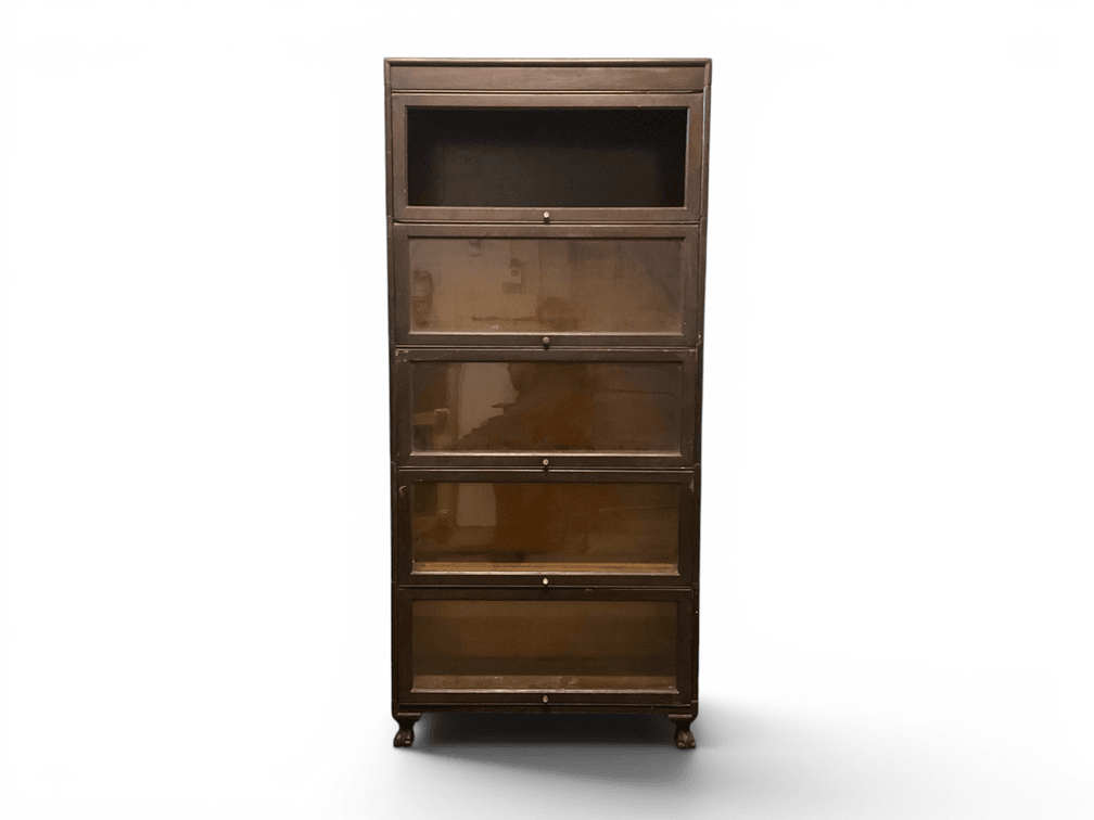 Five Section Glass Front Barrister Bookcase