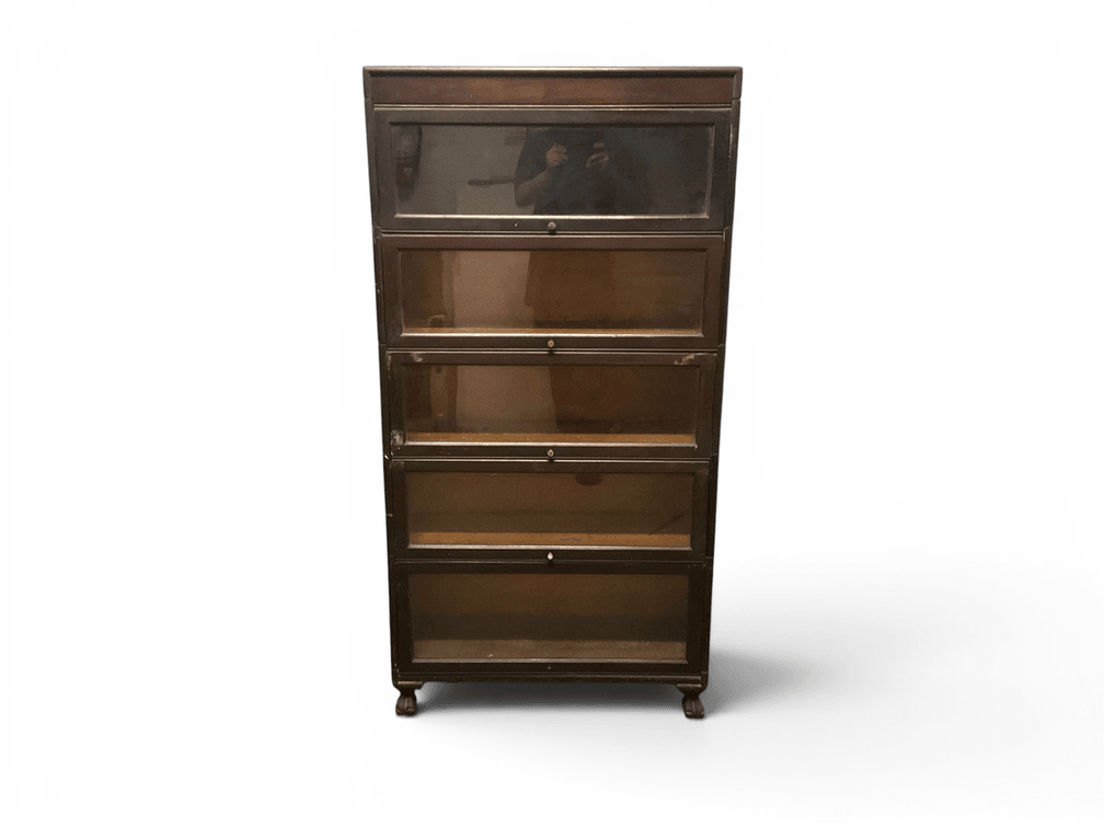 Five Section Glass Front Barrister Bookcase