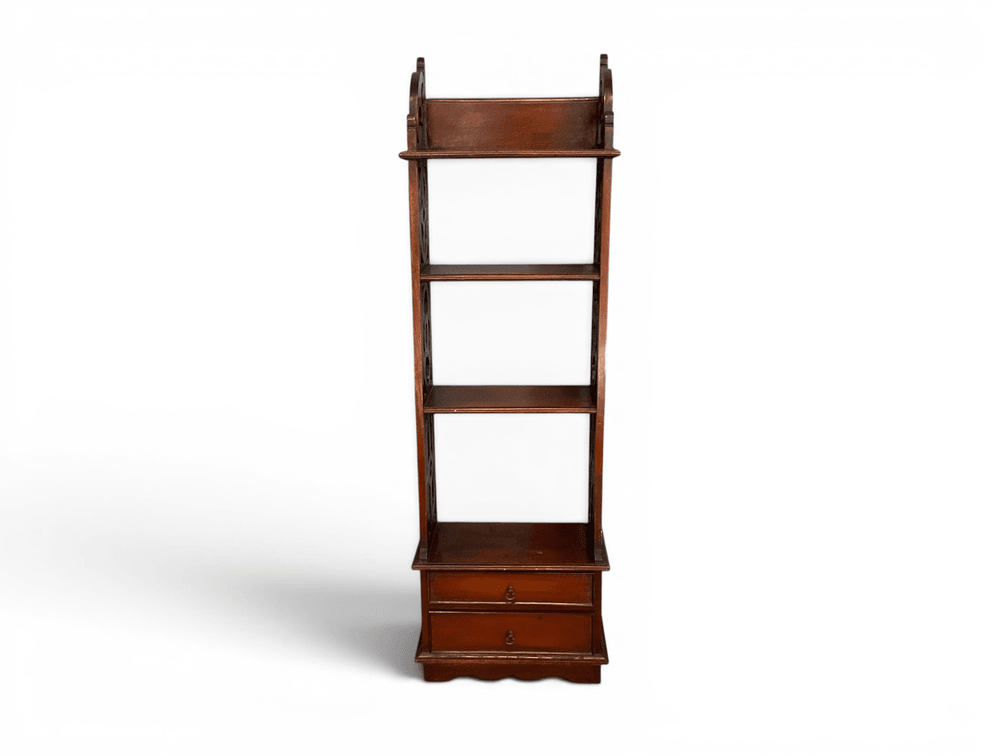 Mahogany Etagere With Fretwork Side Panels