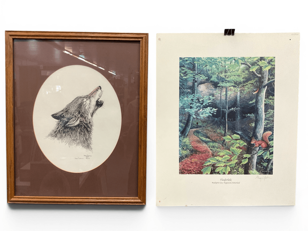 Two Pencil Signed Nature Prints