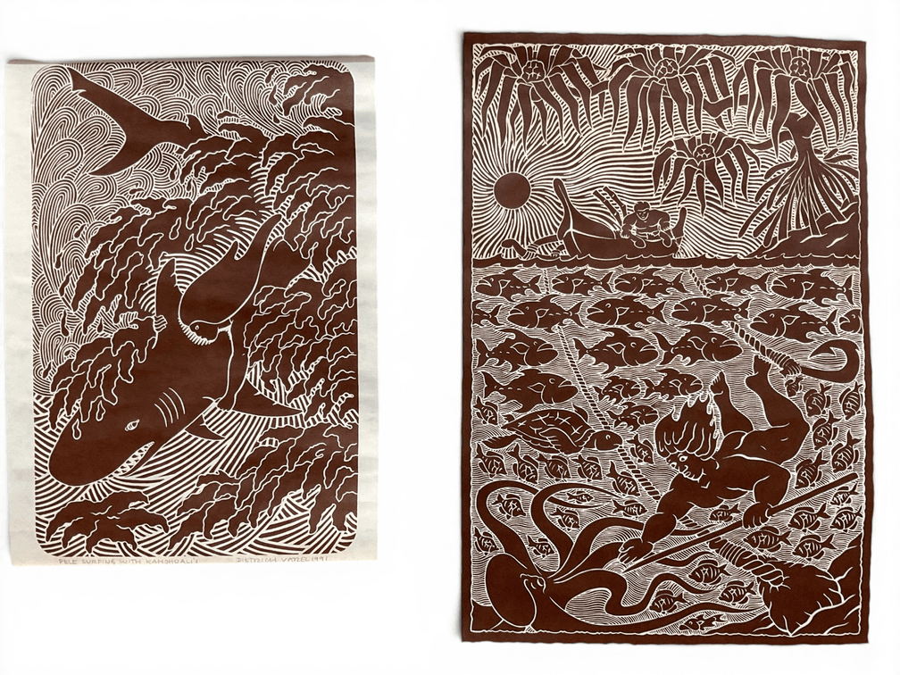 Dietrich Varez, Two Signed Block Prints
