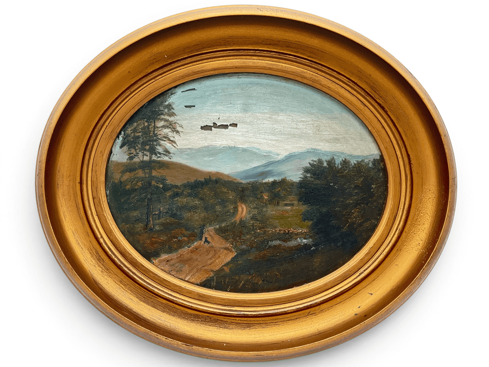 Gilt Framed Glass Landscape