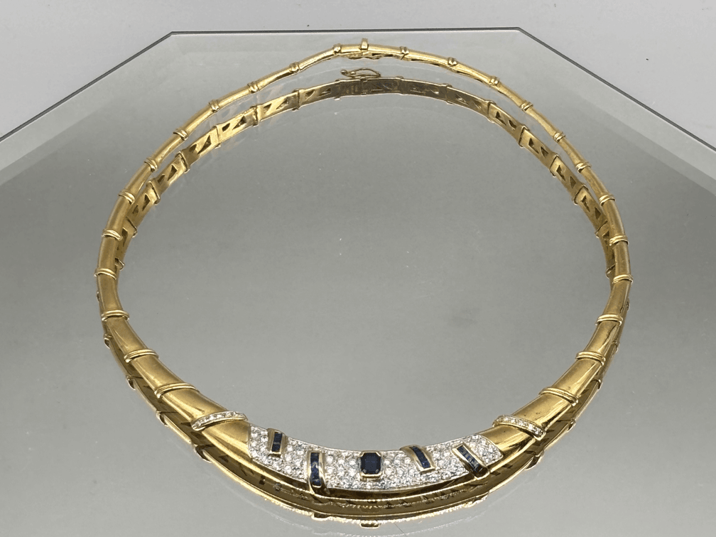 18K Sapphire and Diamond Collar Necklace