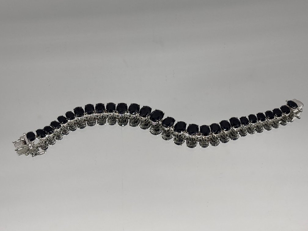 Sterling Set Black Spinel Bracelet