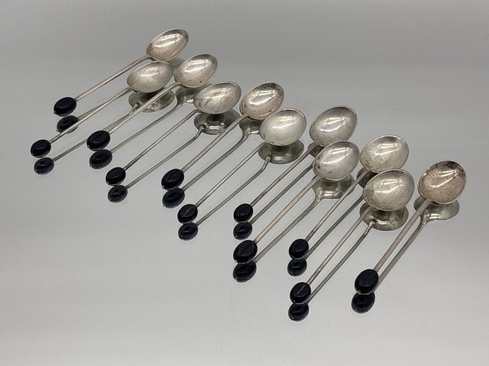 Assembled Collection of English Sterling Demitasse Spoons