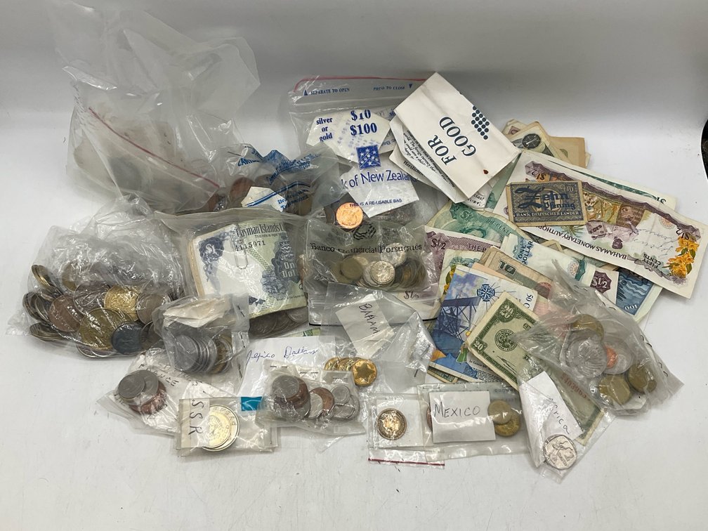 Foreign Coins & Bank Notes Discovery Lot