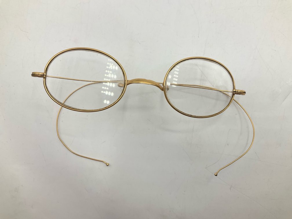 Vintage Gold Tone Spectacles With Wire Arms