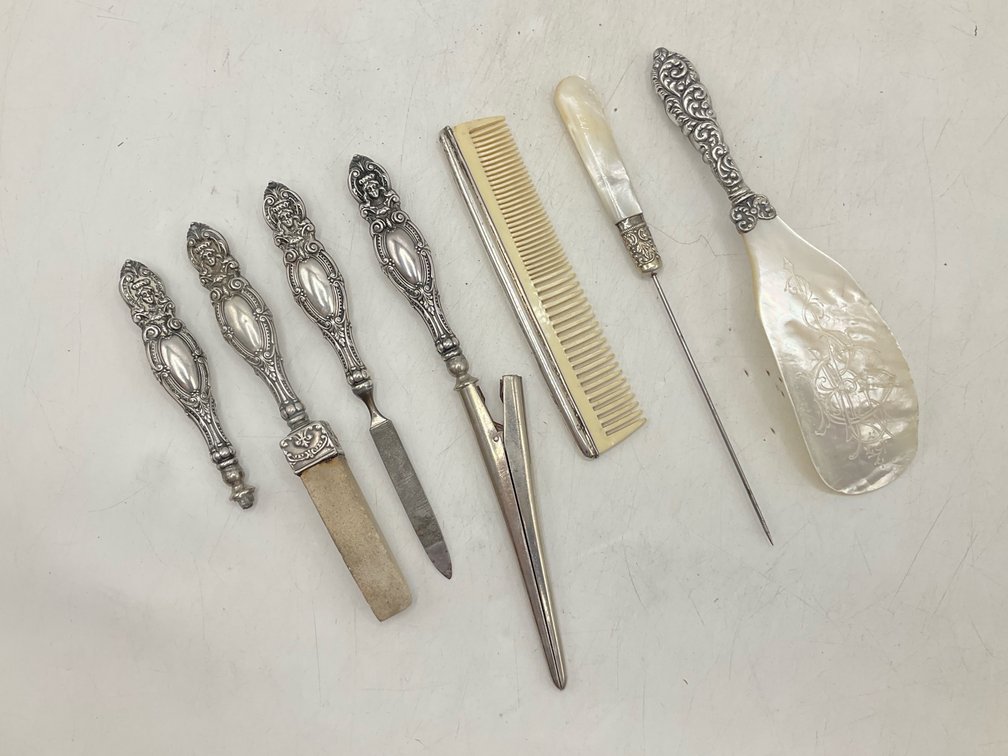 Sterling Handled Dresser Set Pieces