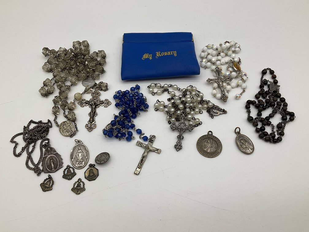 Sterling Silver and Silver Rosaries and Medals