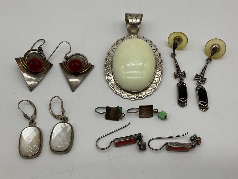 Sterling Silver Earrings and Pendant