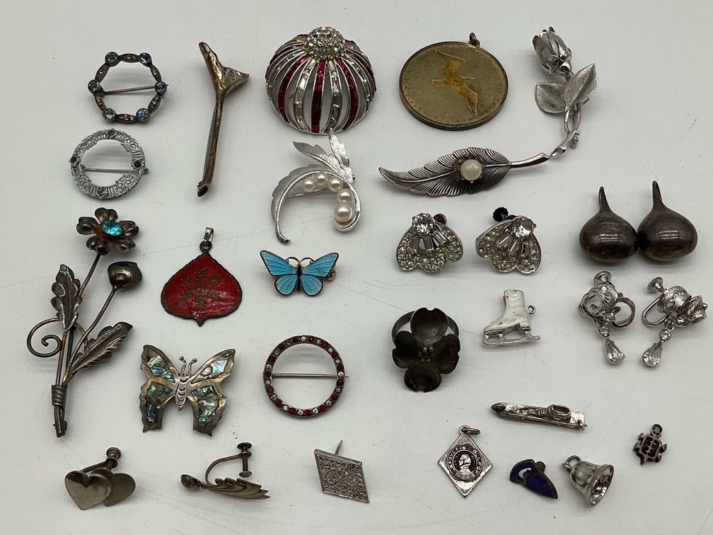 Brooches, Earrings and Charms