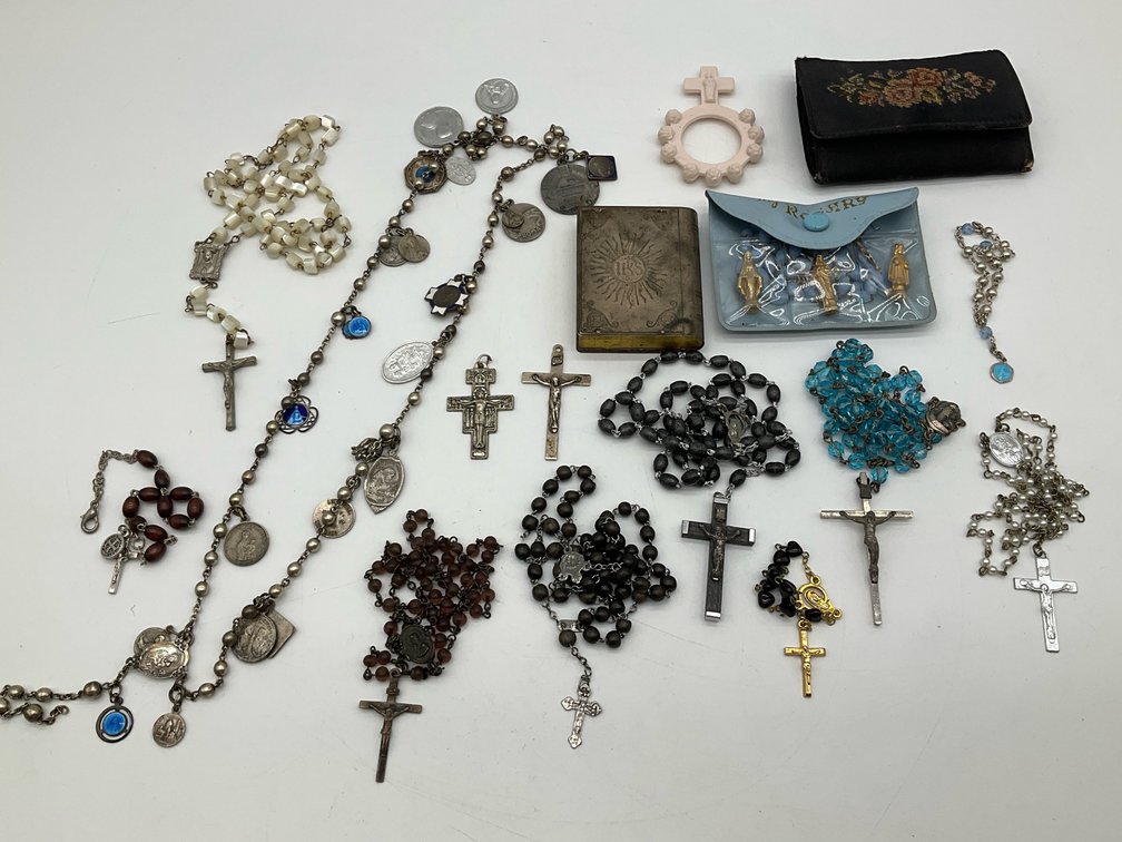 Assortment of Rosaries and Rosary Cases