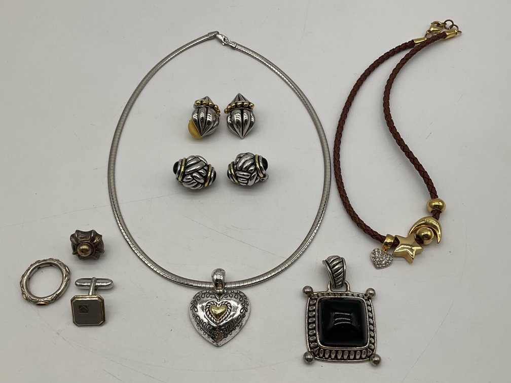 Mixed Metal Necklaces, Earrings and Pendant