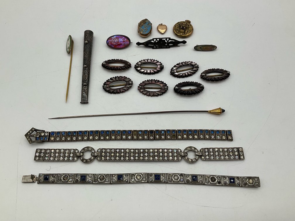 Rhinestone Bracelets, Brooches and Lockets