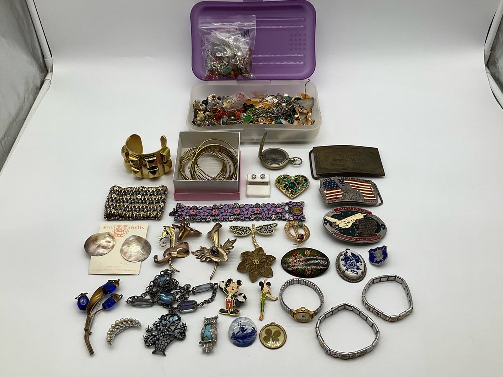 Belt Buckles, Brooches, Earrings and Bracelets