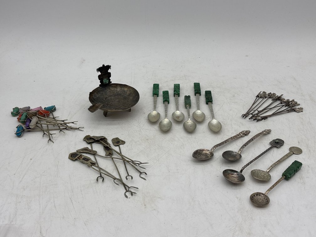 Sterling and Silver Souvenir Spoons and Picks