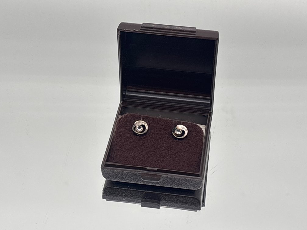 Sterling Modernist Bezel Set Topaz Earring
