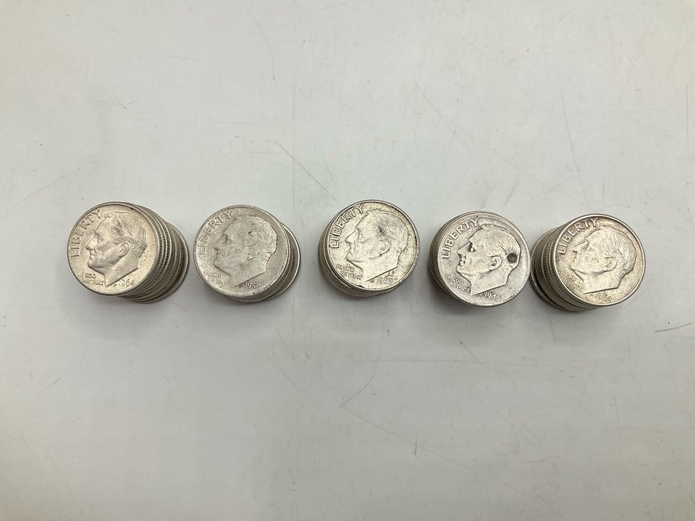 50 Silver Roosevelt Dimes