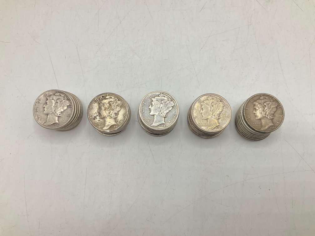 50 Silver Mercury Head Dimes