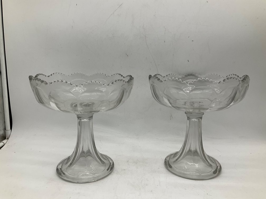 Two American Pressed Glass Compotes