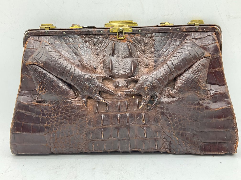 Hornback Alligator Skin Handbag