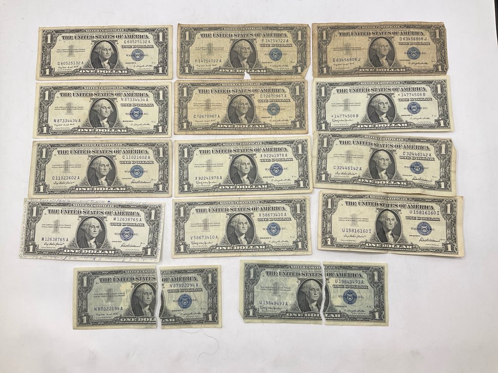Group of U.S. $1 Silver Certificates