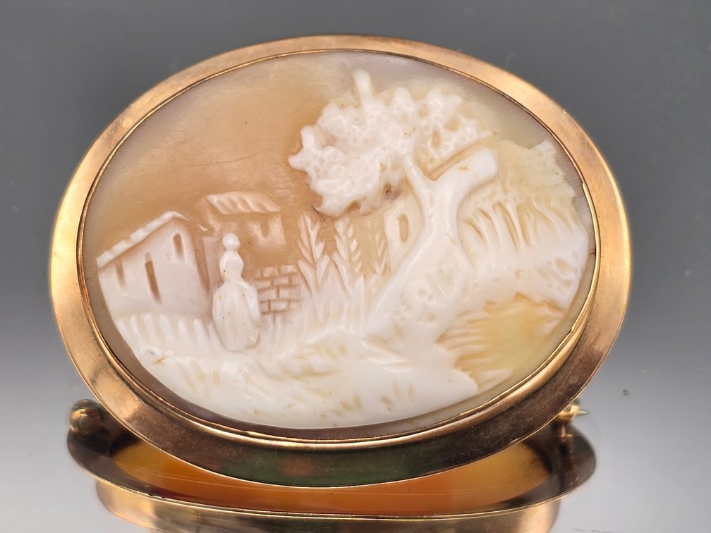 Victorian Gold-Filled Cameo Brooch