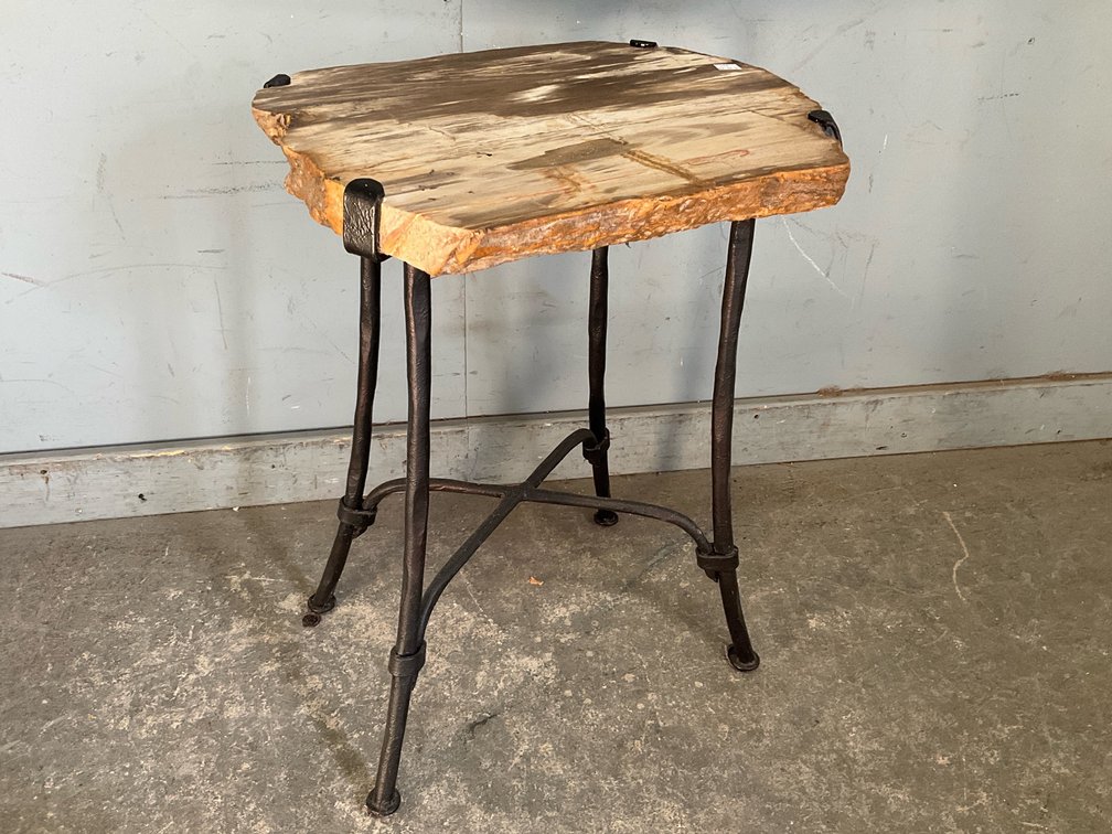 Petrified Wood Top Side Table