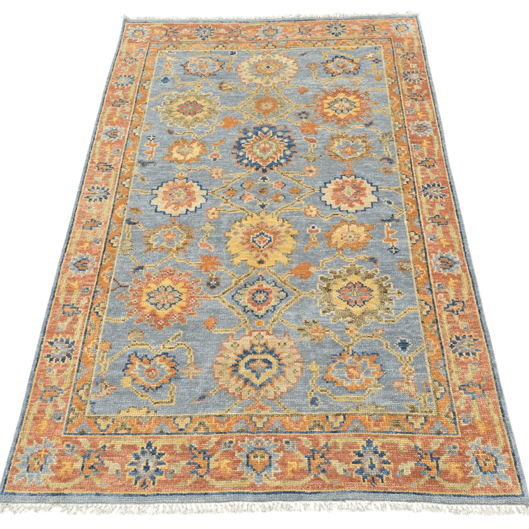 Hand-Knotted Wool Carpet, 6ft x 9ft 3in