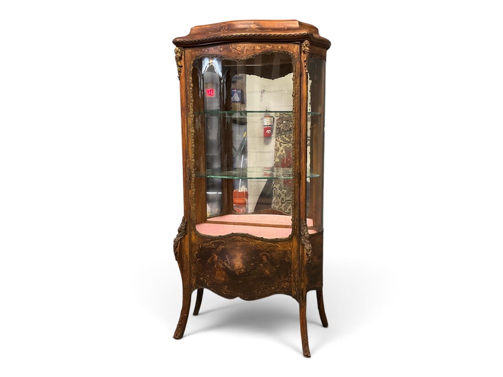 Louis XV Style Curved Front Vitrine