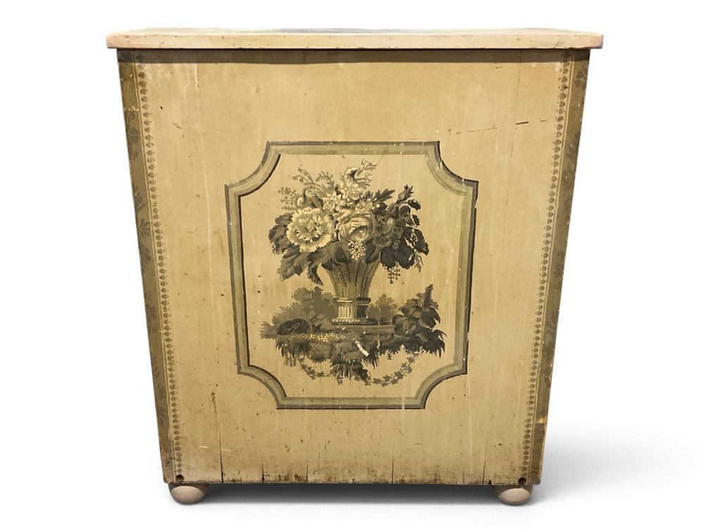 French Provincial Style Hand Painted Wood Hamper