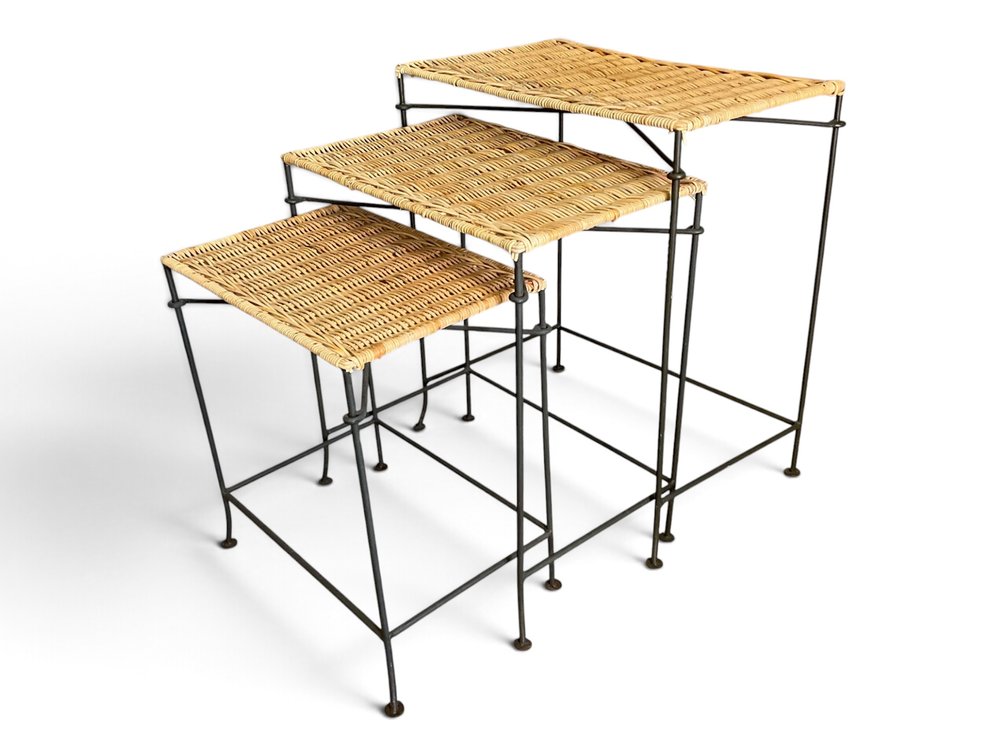 Wicker Top Nesting Tables
