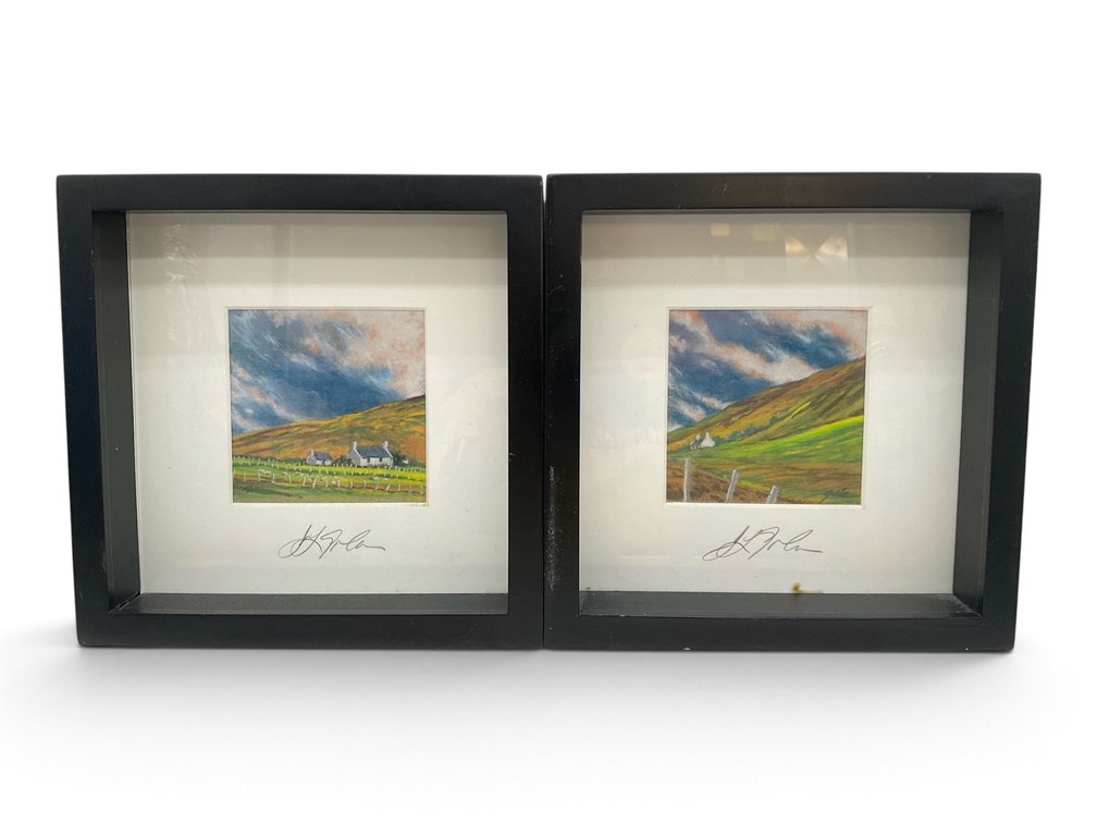 Two Miniature Pastel Landscapes