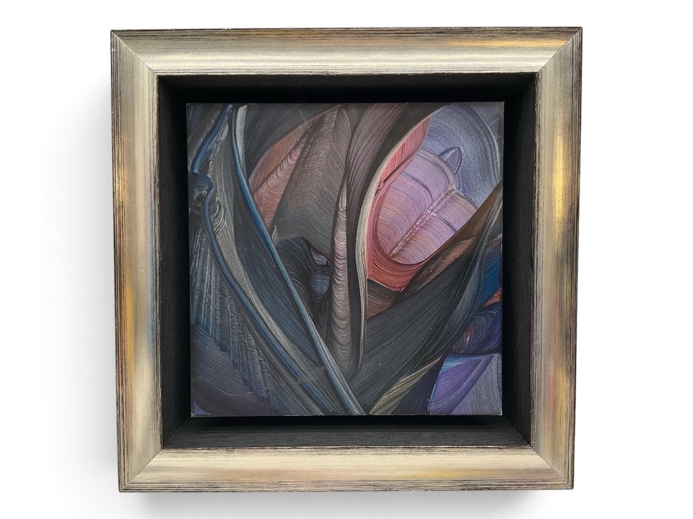 Framed Dark Acrylic Abstract