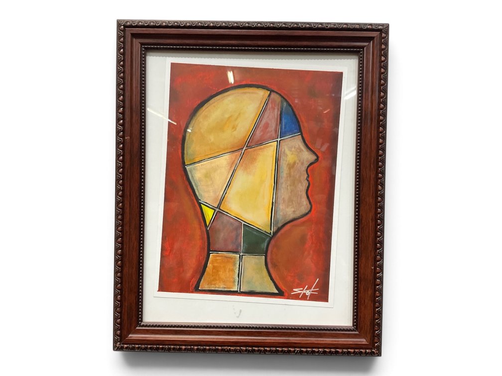 Signed Cubist Portrait