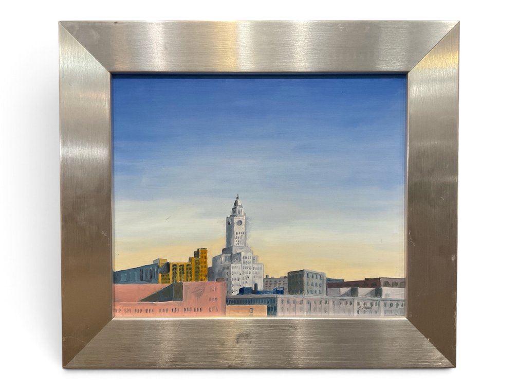 Edwin B. Allen, “Skyline, Inquirer Building” Painting