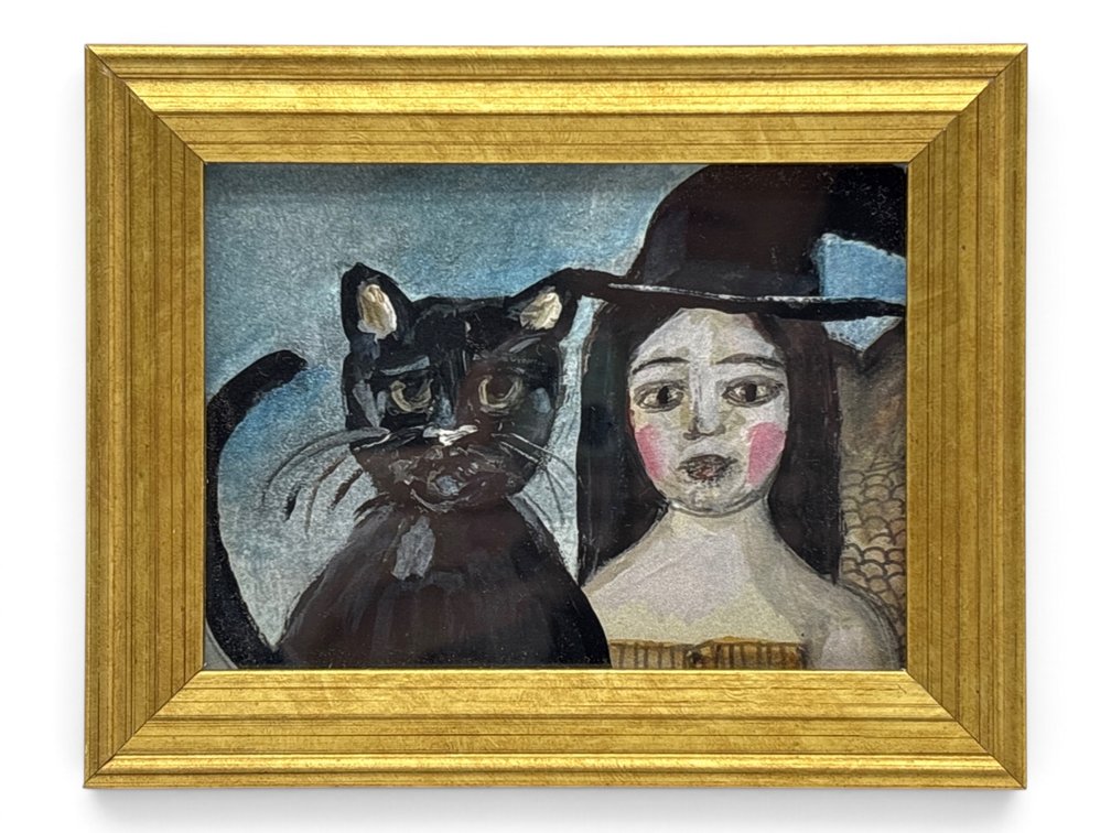 Melinda Kirkpatrick Giclee, Witch with Black Cat