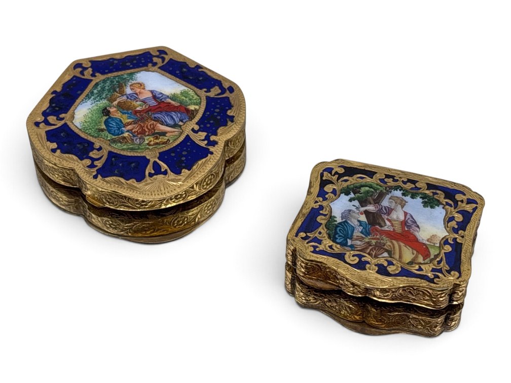 Italian Enameled Powder Compacts