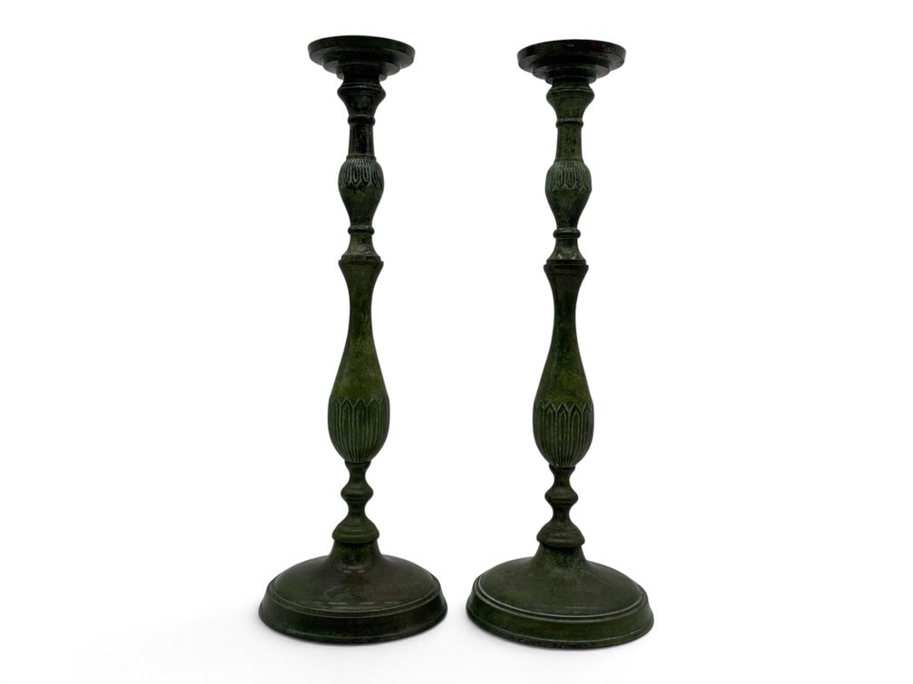 Vergedris Patinated Oversized Candlestick Pair