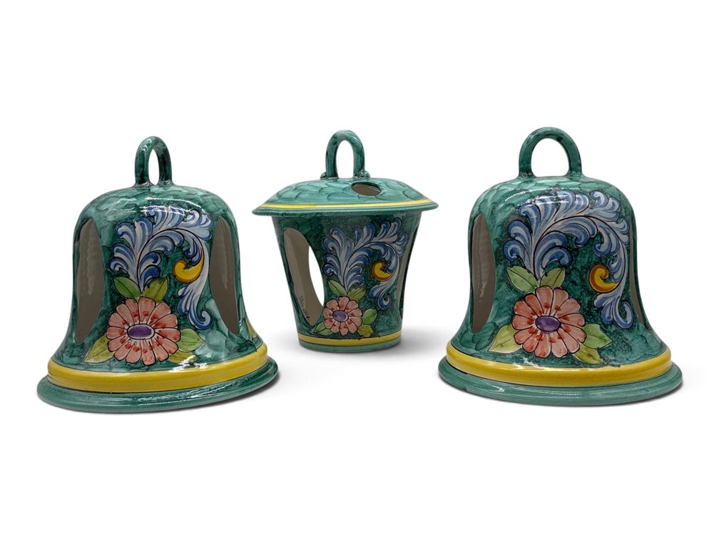 Italian Majolica Pottery Garden Lanterns