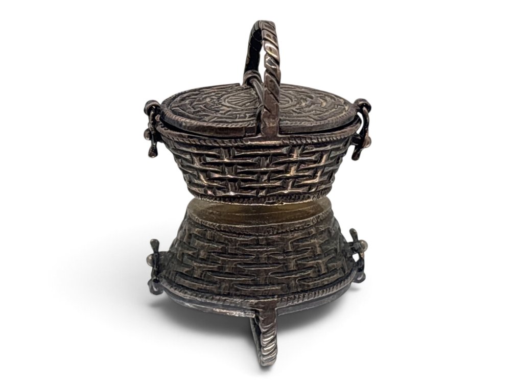 Sterling Silver Hinged Lid Basket Charm