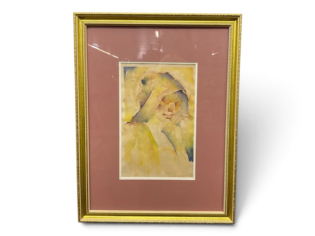 Head of a Woman Watercolor, attrb. Paul Honore
