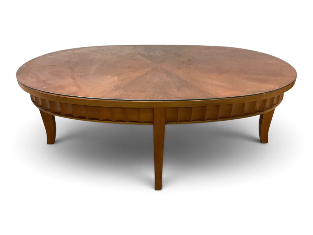 Oval Glass Top Coffee Table