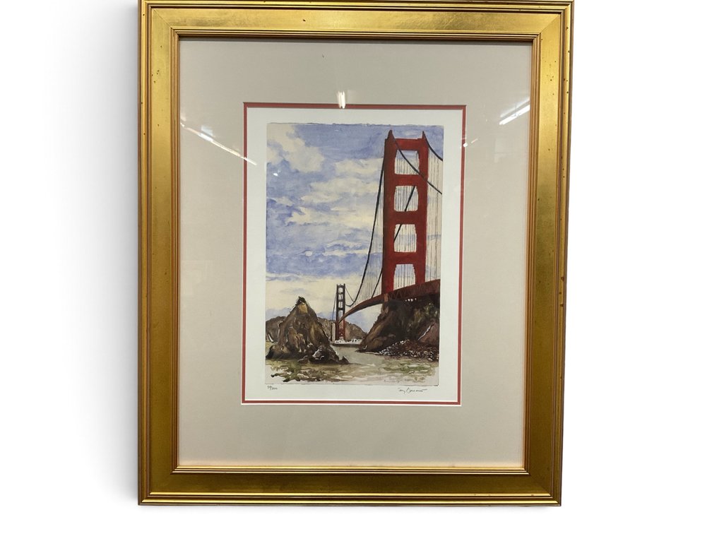 Tony Bennett Pencil Signed Golden Gate Bridge Print